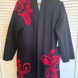 Chico's Black and Red Patterned Jacket